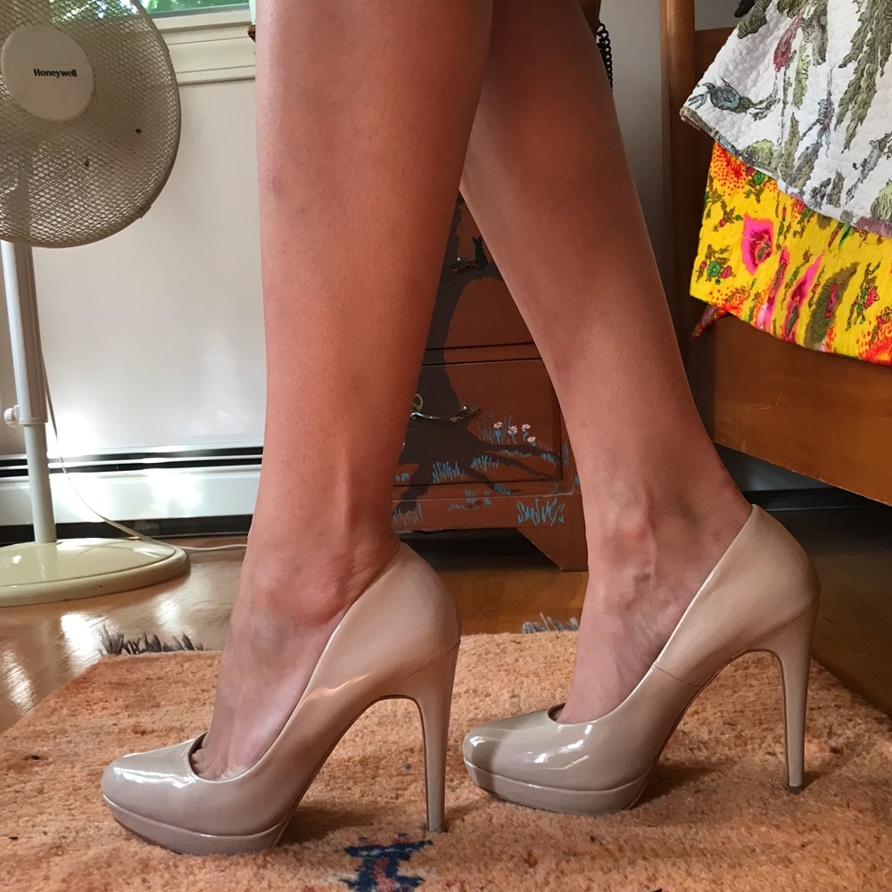 Nude Patent Leather Pumps